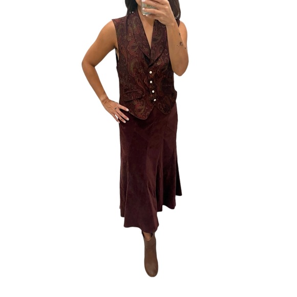 Christopher & Banks Brown Sueded Midi Skirt - Picture 6 of 12